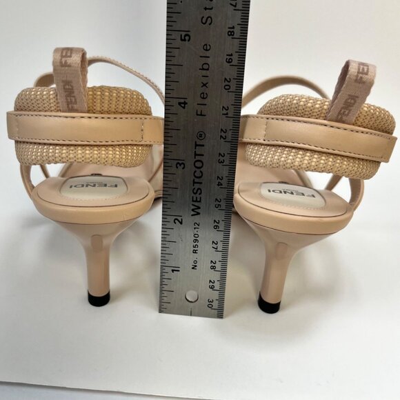 Fendi Colibrí Lite Pointed Toe Slingback Pump Kitten Heel Rose Women Size 38.5 - Picture 5 of 11